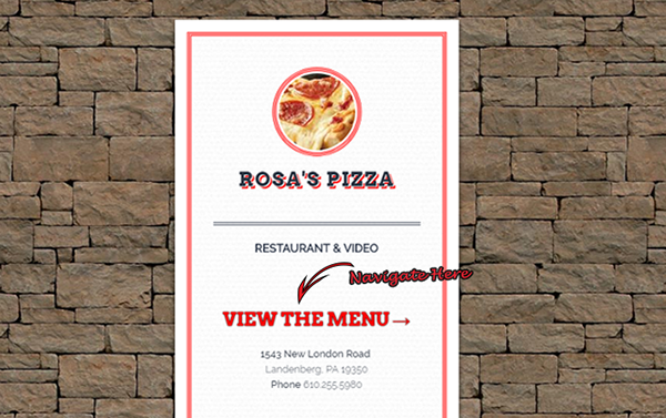 Rosa's Pizza 3D Menu
